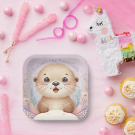 Plato De Papel Fiesta de cumpleaños banal de ortín acuático para