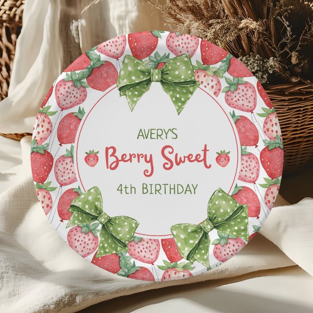 Plato De Papel Fiesta de Cumpleaños Berry Sweet 4 Fresa  (Subido por el creador)