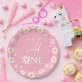 Plato De Papel Fiesta de cumpleaños Boho Retro Daisy