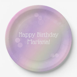 Plato De Papel Fiesta de cumpleaños Chica Rainbow Fairy Lights