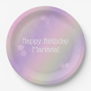 Plato De Papel Fiesta de cumpleaños Chica Rainbow Fairy Lights