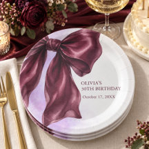 Fiesta de Cumpleaños con Lazo Burgundy Elegante