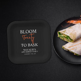 Plato De Papel Fiesta de cumpleaños de adultos negros de 2009 en