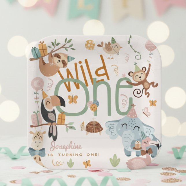 Plato De Papel Fiesta de cumpleaños de animales salvajes de safar (Subido por el creador)