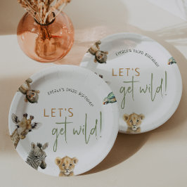 Plato De Papel Fiesta de cumpleaños de animales salvajes de Safar