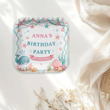 Fiesta de Cumpleaños de Ballena Acuarela