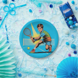 Plato De Papel Fiesta de cumpleaños de Boy Tennis