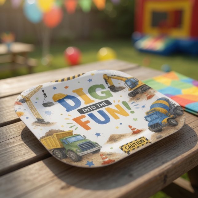 Plato De Papel Fiesta de Cumpleaños de Construcción | ¡Disfruta l (Subido por el creador)