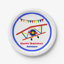 Plato De Papel Fiesta de cumpleaños de Cute Airplane Boy