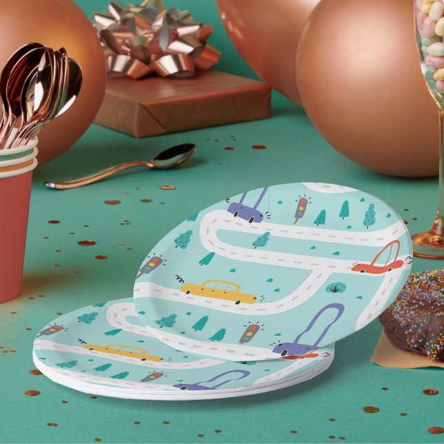 Plato De Papel Fiesta de cumpleaños de Cute Car Boy (Subido por el creador)