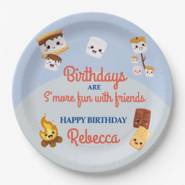 Plato De Papel Fiesta de Cumpleaños de Cute S'mores