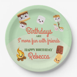 Plato De Papel Fiesta de Cumpleaños de Cute S'mores