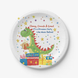 Plato De Papel Fiesta de cumpleaños de Dino