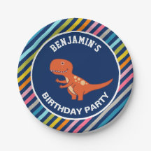 Fiesta de cumpleaños de dinosaurio lindo