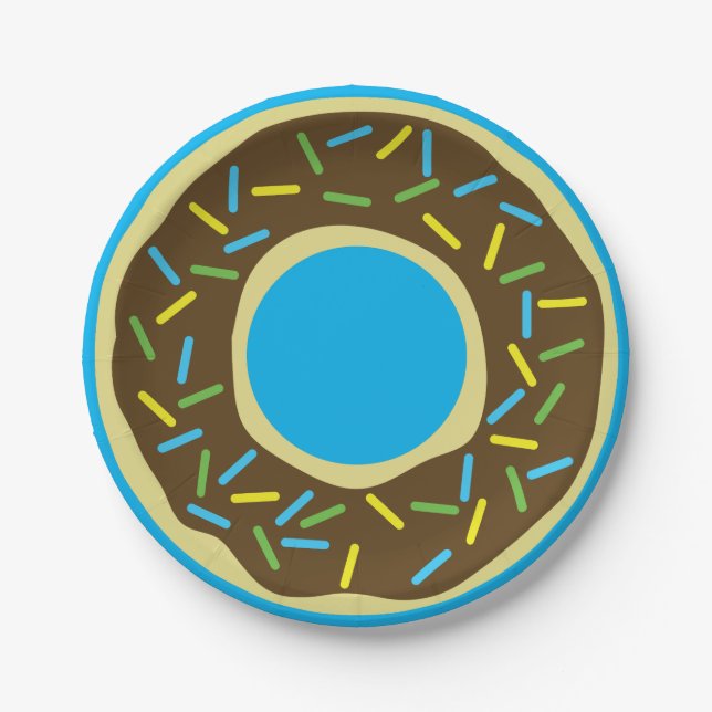 Plato De Papel Fiesta de cumpleaños de Donut Kids (Anverso)