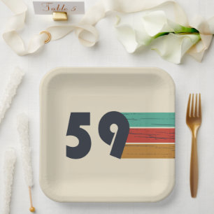 Plato De Papel Fiesta de cumpleaños de época de 1959