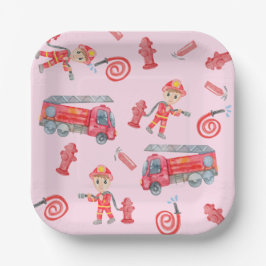 Plato De Papel Fiesta de cumpleaños de Fireman