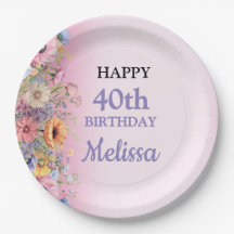 Fiesta de Cumpleaños de Flores Pastel Hermosas
