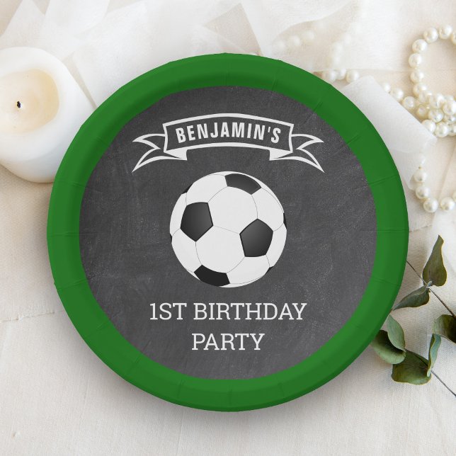 Plato De Papel Fiesta de cumpleaños de fútbol 1er año (Subido por el creador)