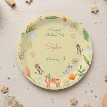 fiesta de cumpleaños de gatos y flores mágicos
