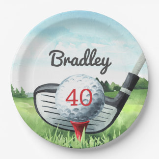Plato De Papel Fiesta de cumpleaños de golf I Let's Par-Tee! plat