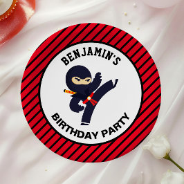 Plato De Papel Fiesta de cumpleaños de guerreros de Ninja