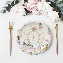 Plato De Papel Fiesta de cumpleaños de hadas florales mágicas