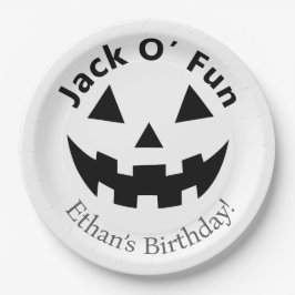 Plato De Papel Fiesta de cumpleaños de Halloween | Calabaza diver