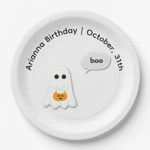 Plato De Papel Fiesta de cumpleaños de Halloween   Diseño de fant