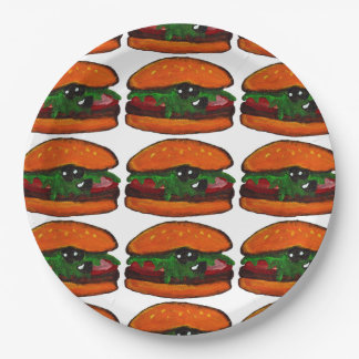 Plato De Papel Fiesta de Cumpleaños de Hamburguesa
