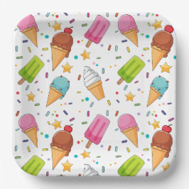 Plato De Papel Fiesta de cumpleaños de Ice Cream