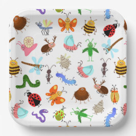Plato De Papel Fiesta de cumpleaños de Insectos