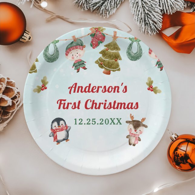 Plato De Papel Fiesta de cumpleaños de invierno para navidades (Subido por el creador)