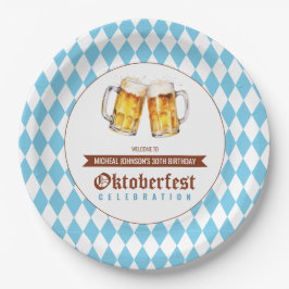 Plato De Papel Fiesta de cumpleaños de la cerveza Oktoberfest
