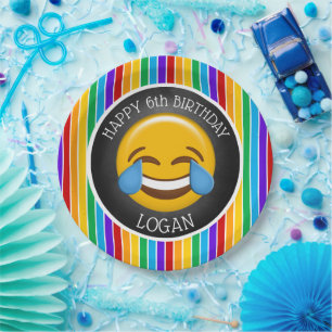 Plato De Papel Fiesta de cumpleaños de la Emoji Cuta