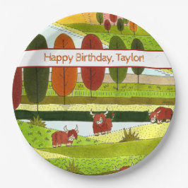 Plato De Papel Fiesta de cumpleaños de la granja Kids Highland Co