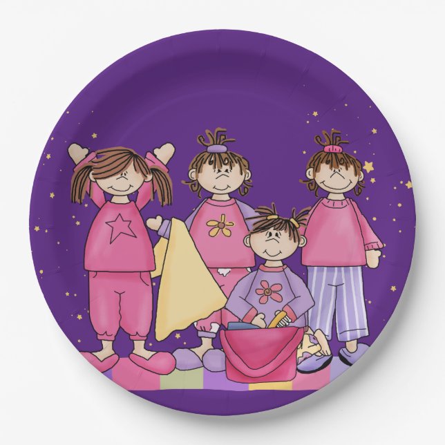 Plato De Papel Fiesta de cumpleaños de la madera (Anverso)