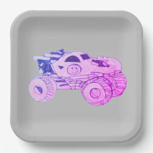 Plato De Papel Fiesta de cumpleaños de la rally Smile Monster Tru