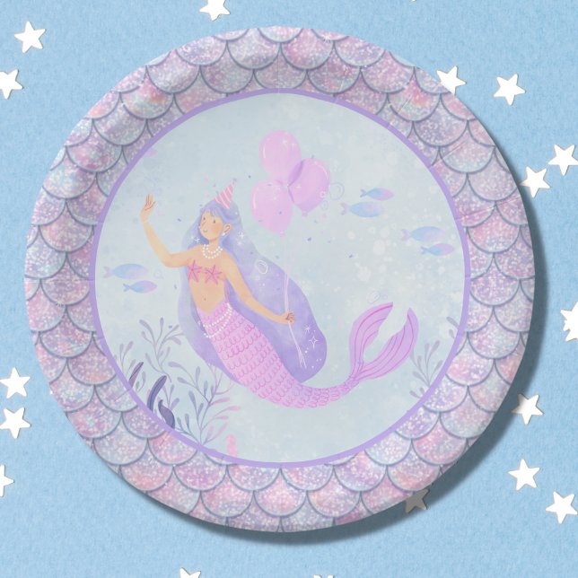 Plato De Papel Fiesta de Cumpleaños de la Sirena Mágica (Subido por el creador)