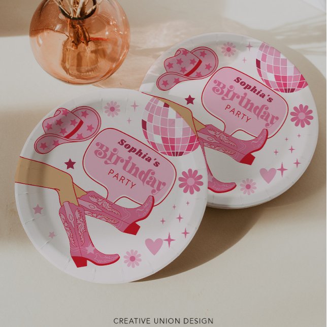 Plato De Papel Fiesta de cumpleaños de lechera rosada Vamos Fiest (Subido por el creador)