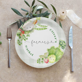 Plato De Papel Fiesta de cumpleaños de los agricultores que comer