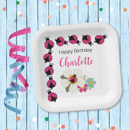 Plato De Papel Fiesta de cumpleaños de los tiburones y flores