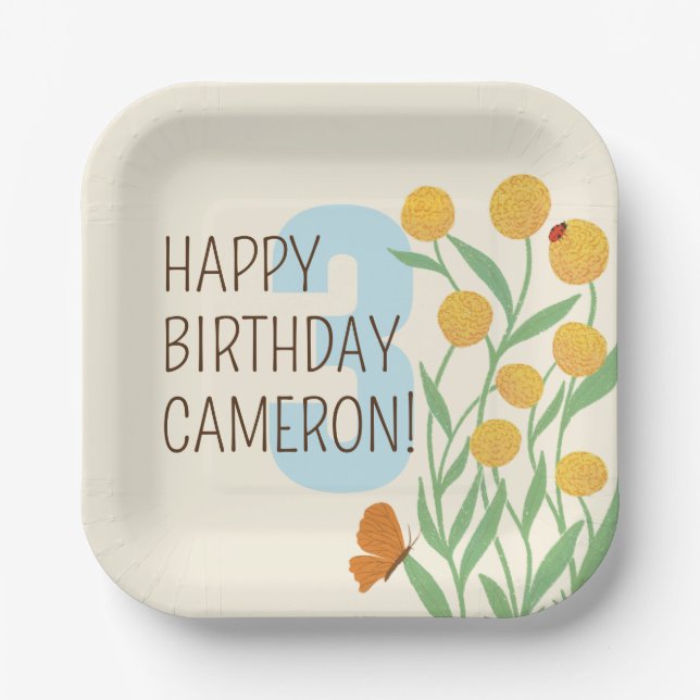 Plato De Papel Fiesta de cumpleaños de Maravilla Natural (Anverso)