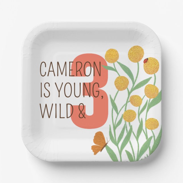 Plato De Papel Fiesta de cumpleaños de Maravilla Natural (Anverso)