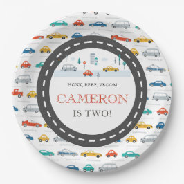 Plato De Papel Fiesta de cumpleaños de Modern City Transportation