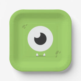 Plato De Papel Fiesta de cumpleaños de Monster