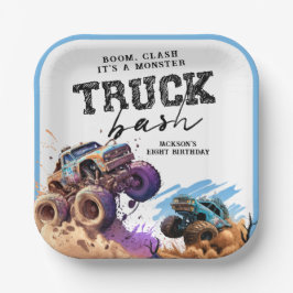 Plato De Papel Fiesta de cumpleaños de Monster Truck
