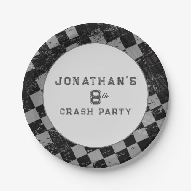 Plato De Papel Fiesta de cumpleaños de monstruo infantil (Anverso)