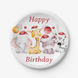 Plato De Papel Fiesta de cumpleaños de Navidades infantiles