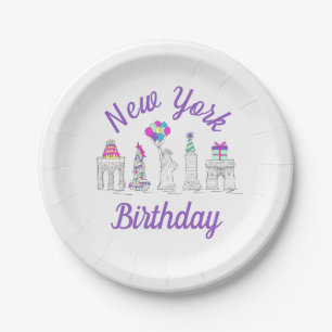 Plato De Papel Fiesta de cumpleaños de New York City NYC